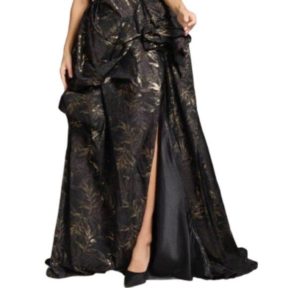 SALE NWT Jovani 38265 Ruffled Formal Gown Brown Black Size 12 - Picture 2 of 4